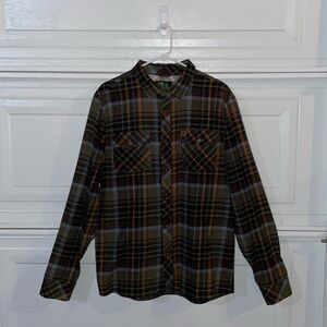 Hippytree Flannel - L - Brown/Green - New